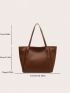 Large Capacity Tote Bag Double Handle Solid Color