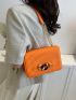 Small Square Bag Quilted Chain Decor Flap Chain Strap