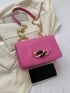 Small Square Bag Quilted Chain Decor Flap Chain Strap