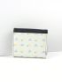 Colorblock Small Wallet Letter & Fruit Print