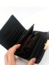 Colorblock Small Wallet Letter & Fruit Print