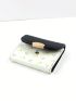 Colorblock Small Wallet Letter & Fruit Print