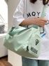 Letter Print Detail Travel Bag Double Handle