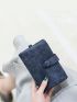 Solid Color Small Wallet With Wristlet Fashion Style