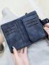 Solid Color Small Wallet With Wristlet Fashion Style