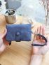 Solid Color Small Wallet With Wristlet Fashion Style