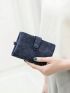 Solid Color Small Wallet With Wristlet Fashion Style