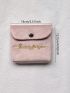 Women Mini Pouch Organizers Storage Bag Letter Print Velvet Soft Coin Purse