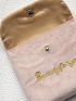 Women Mini Pouch Organizers Storage Bag Letter Print Velvet Soft Coin Purse