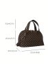 Geometric Pattern Dome Bag Small Zipper Double Handle