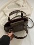 Geometric Pattern Dome Bag Small Zipper Double Handle