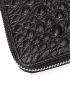 Crocodile Clutch Purse Double Zipper Purse Retro Purse Women's Long Wallet