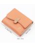 Pu Fashion All-Match Sweet Flower Personality Buckle Folding Small Wallet
