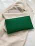 Fashion Felt Clutch Bag, Solid Color Flap Envelope Bag, Women's Heart Shaped Metal Decor Handbag