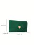 Fashion Felt Clutch Bag, Solid Color Flap Envelope Bag, Women's Heart Shaped Metal Decor Handbag