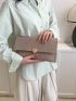 Fashion Felt Clutch Bag, Solid Color Flap Envelope Bag, Women's Heart Shaped Metal Decor Handbag