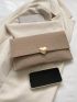 Fashion Felt Clutch Bag, Solid Color Flap Envelope Bag, Women's Heart Shaped Metal Decor Handbag