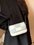 Mini Color Block Square Bag Flap Chain Strap