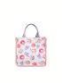 Cartoon Pattern Square Bag Cute Double Handle For Daily