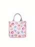 Cartoon Pattern Square Bag Cute Double Handle For Daily
