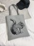 Gift Box Pattern Shoulder Tote Bag Portable Shoulder Bag For Commuting And Shopping