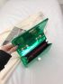 Quilted Square Bag Green Flap Chain Strap
