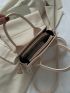 Mini Novelty Bag Crocodile Embossed Brown Double Handle