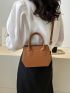 Mini Novelty Bag Crocodile Embossed Khaki Double Handle