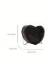 Mini Heart Design Novelty Bag Orange Chain Strap, Clear Bag