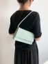 Snakeskin Square Bag Mint Green Flap For Daily