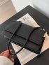 Heart Pattern Square Bag Black Flap For Daily