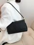 Heart Pattern Square Bag Black Flap For Daily
