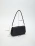 Heart Pattern Square Bag Black Flap For Daily