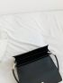 Heart Pattern Square Bag Black Flap For Daily