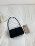 Heart Pattern Square Bag Black Flap For Daily