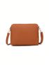 Brown Square Bag Studded Decor With Card Slot For Daily