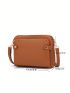 Brown Square Bag Studded Decor With Card Slot For Daily