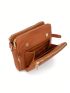 Brown Square Bag Studded Decor With Card Slot For Daily