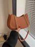 Small Hobo Bag Brown Fashionable Chain Strap