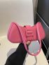 Medium Hobo Bag Pink Fashionable For Daily