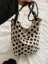 Polka Dots Pattern Bucket Bag Fashionable Adjustable Strap