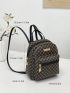 Fashion Ladies Backpack Mini Ladies Backpack Casual Daypack Leather Printed Pattern Backpack Women