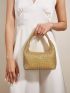 Small Evening Bag Rhinestone Decor Glamorous, Perfect Bride Purse For Wedding, Prom & Party Events