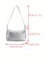 Litchi Embossed Hobo Bag Large Capacity With Zipper Funky