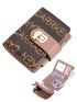 Small Wallet Letter Graphic Flap Trifold PU