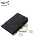 Letter Graphic Snap Button Passport Case