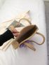 Letter Embroidered Straw Bag Vacation Flower Decor