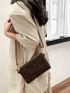 Mini Letter Print Square Bag With Zipper