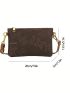 Mini Letter Print Square Bag With Zipper