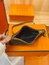 Mini Letter Print Square Bag With Zipper